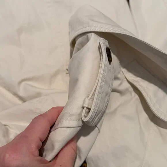 Banana Republic Classic Trench Coat Small Cream White Belted - Picture 4 of 14